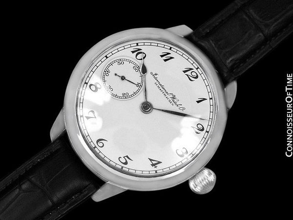 1930's IWC Vintage Mens Antique Pocket Watch Custom Extra Large 48mm Wristwatch - Stainless Steel