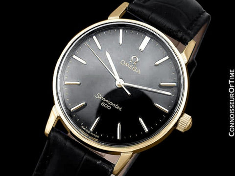 1968 Omega Seamaster 600 Vintage Mens Handwound Watch - 18K Gold Plated & Stainless Steel