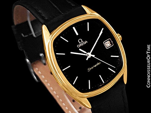 1981 Omega Seamaster Classic Accuset Vintage Mens Retro Quartz Watch - 18K Gold Plated & Stainless Steel