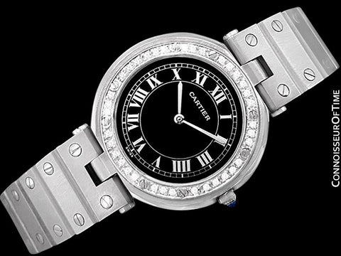 Cartier Santos Vendome Mens Midsize Watch - Stainless Steel & Diamonds