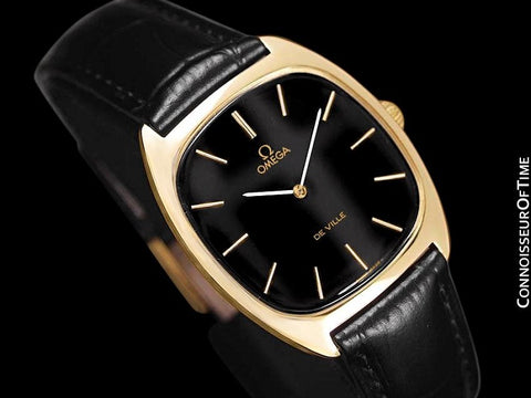 1978 Omega De Ville Vintage Mens Handwound Ultra Thin Dress Watch - 18K Gold Plated & Stainless Steel