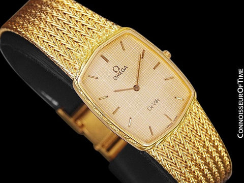 1986 Omega De Ville Vintage Mens Dress Watch - 18K Gold Plated and Stainless Steel