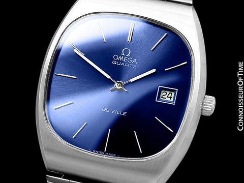 1975 Omega De Ville Classic Vintage Mens Transitional Cal. 1320 Quartz Watch, Date - Stainless Steel