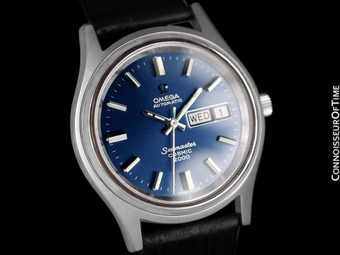 1970's Omega Seamaster Cosmic 2000 Vintage Retro Mens Dive Watch, Day Date - Stainless Steel