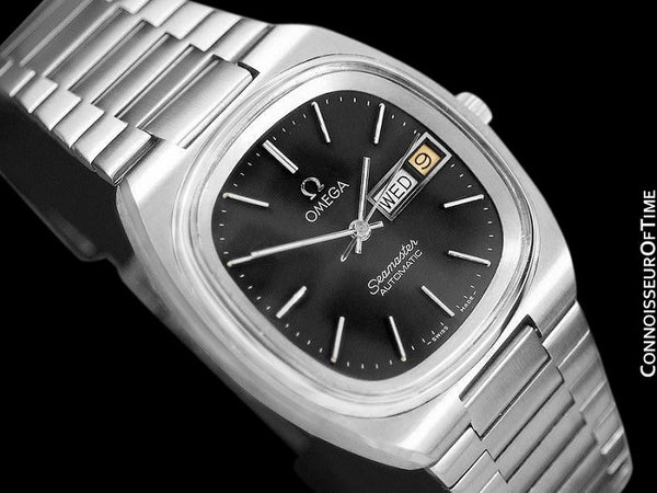 1983 Omega Seamaster Vintage Mens TV Watch, Automatic, Day Date - Stainless Steel