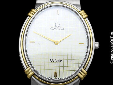 1986 Omega De Ville Vintage Mens Dress Watch - Stainless Steel and 18K Gold