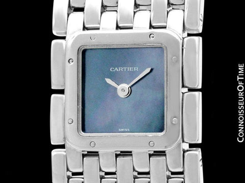 Cartier Ruban Ladies Quartz Bracelet Watch with Blue MOP Dial, Ref. 2420 - Stainless Steel