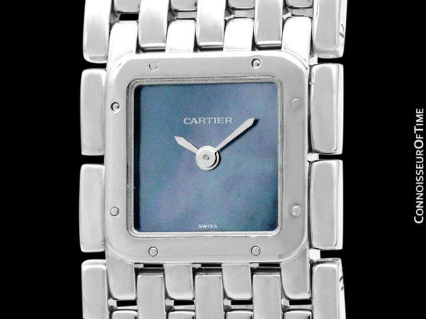 Cartier Ruban Ladies Quartz Bracelet Watch with Blue MOP Dial, Ref. 2420 - Stainless Steel