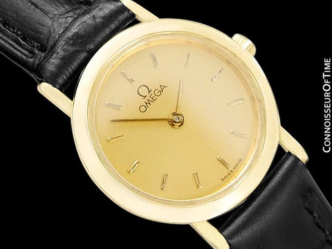 Omega De Ville Ladies Dress Quartz Watch - 18K Gold Plated & Stainless Steel