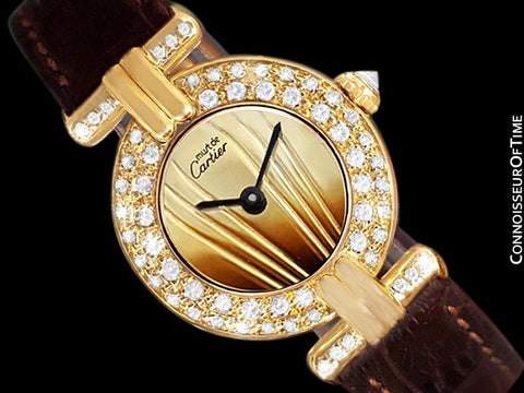 Cartier Colisee Ladies Vendome Vermeil Watch - 18K Gold over Sterling Silver with Diamonds