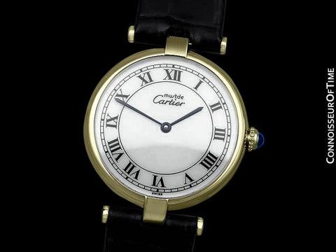 Must De Cartier Vendome Ladies Vermeil Watch - 18K Gold Over Sterling Silver