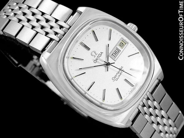 1978 Omega Seamaster Vintage Mens Quartz Day Date Watch with Bracelet - Stainless Steel