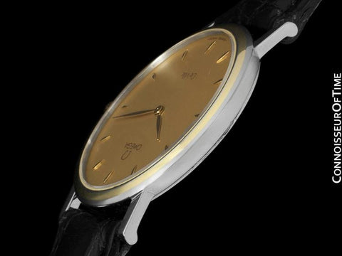 Omega De Ville Mens Ultra Thin Dress Watch - Solid 18K Gold and Stainless Steel