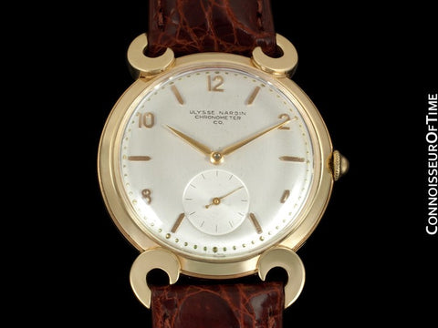1950's Ulysse Nardin Mens Large Vintage Chronometer Dress Watch - 14K Gold