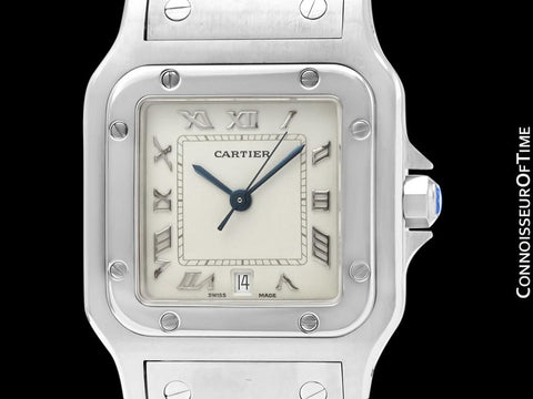 Cartier Santos Galbee Mens Midsize Unisex Watch with Date - Stainless Steel