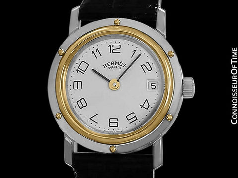 Hermes Clipper Ladies Quartz Watch - Stainless Steel & 18K Gold Plated