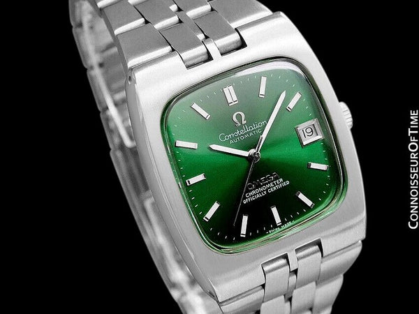 c. 1968 Omega Constellation Mens Automatic Chronometer Watch with Emerald Green Dial - Stainless Steel