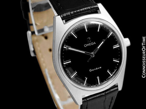 1970 Omega Geneve Vintage Mens Waterproof Style Dress Watch - Stainless Steel