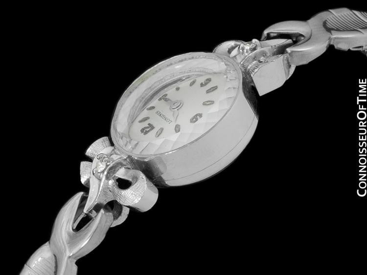 1961 Longines Vintage Ladies Dress Watch- 14K White Gold & Diamonds - Connoisseur of Time 1961 Longines Vintage Ladies Dress Watch- 14K White Gold & Diamonds - Connoisseur of Time