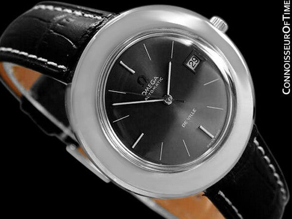 1970's Omega De Ville Vintage Mens Rare Extra Large 40mm "Disco Volante" Watch - Stainless Steel