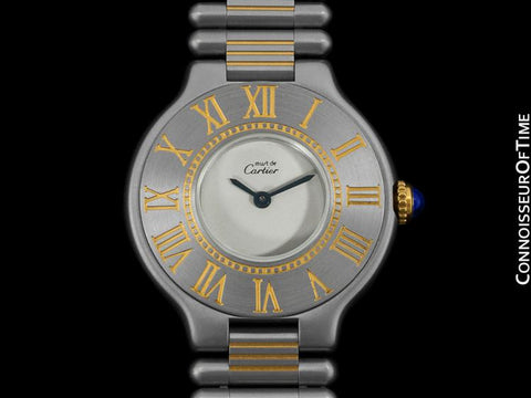 Cartier Must De 21C Mens Midsize Unisex Watch - Stainless Steel and 18K Gold