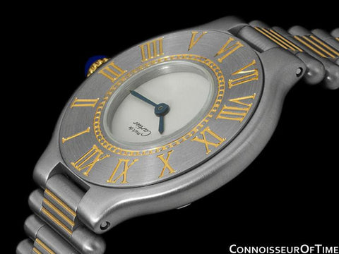 Cartier Must De 21C Mens Midsize Unisex Watch - Stainless Steel & 18K Gold