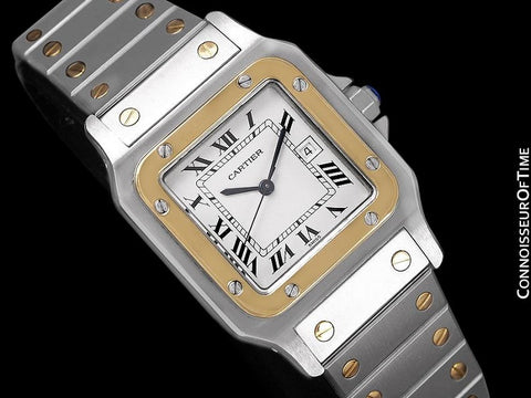 Cartier Mens Santos 2-Tone Automatic Watch - Stainless Steel & 18K Gold