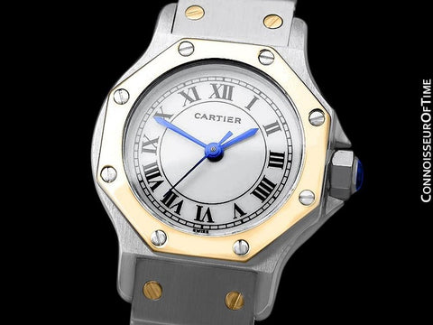 Cartier Santos Octagon Ladies Watch, Automatic - Stainless Steel & 18K Gold