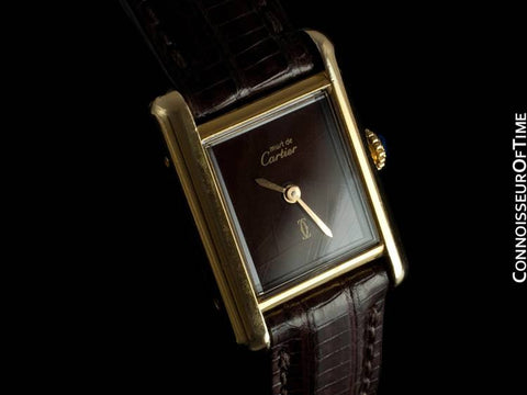 Cartier Vintage Ladies Tank Watch - Gold Vermeil, 18K Gold over Sterling Silver
