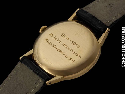 1959 Rolex Precision Vintage Mens Dress Watch - 18K Gold