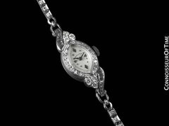 1960's Hamilton Vintage Ladies Bracelet Watch - 14K White Gold