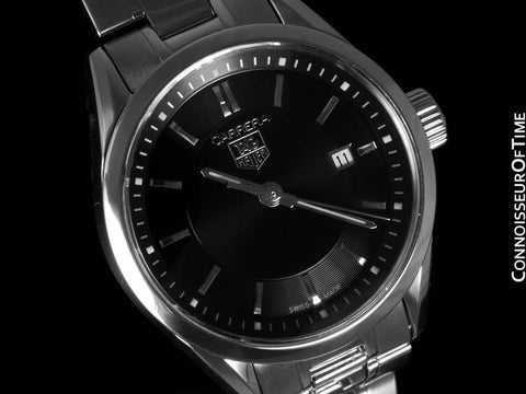 TAG Heuer Carrera Ladies Sport Dress Watch, Black Dial, Stainless Steel - WV1414