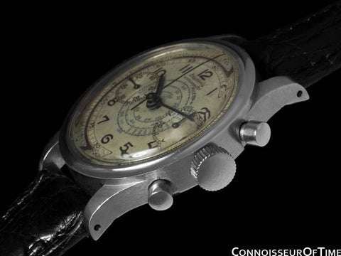 1930's Breitling Vintage "Clamshell" - World's First Waterproof Chronograph - Stainless Steel