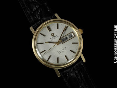 c. 1976 Omega Seamster DeVille Mens Watch, Automatic, Quick-Set Day & Date - 14K Gold Filled