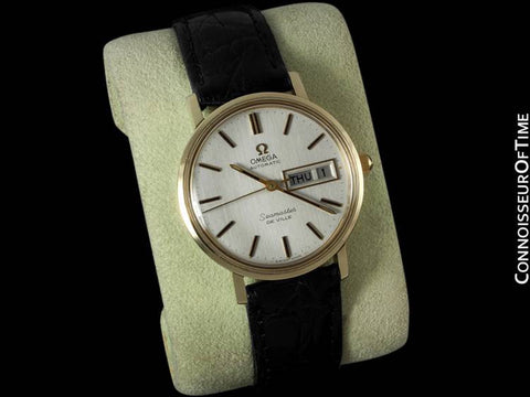 c. 1976 Omega Seamster DeVille Mens Watch, Automatic, Quick-Set Day & Date - 14K Gold Filled
