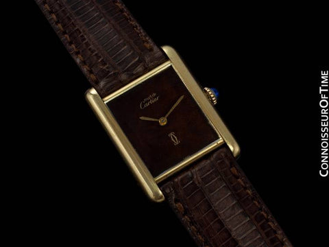 Cartier Vintage Mens Tank Watch - Gold Vermeil, 18K Gold over Sterling Silver