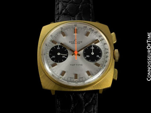 1969 Breitling Top Time Vintage Large Pilots Panda Dial Chronograph - 14K Gold Filled & Stainless Steel