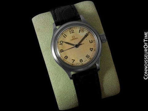 1947 Omega Vintage Ref. 2179/4 Large Mens Watch, Stainless Steel - Military Style Watch