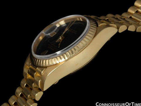 Rolex Ladies President Datejust, 69178 - 18K Gold & Rolex Factory Onyx Dial