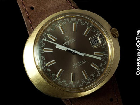 Omega Dynamic Vintage Mens Watch with Racing Dial, Automatic, Date - Gold Plated & Stainless Steel