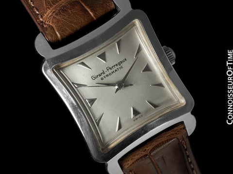 1950's Girard Perregaux Gyromatic Vintage Mens Midsize Watch - Stainless Steel