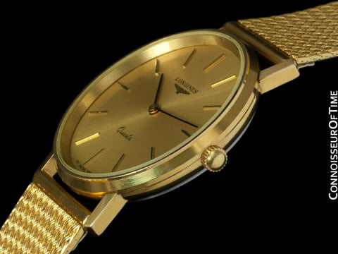 Longines Mens Dress Watch - 18K Gold Plated & Stainless Steel