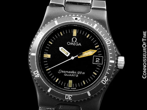 1984 Omega Seamaster Calypso 120M Vintage Mens Quartz Watch, Date - Stainless Steel & PVD