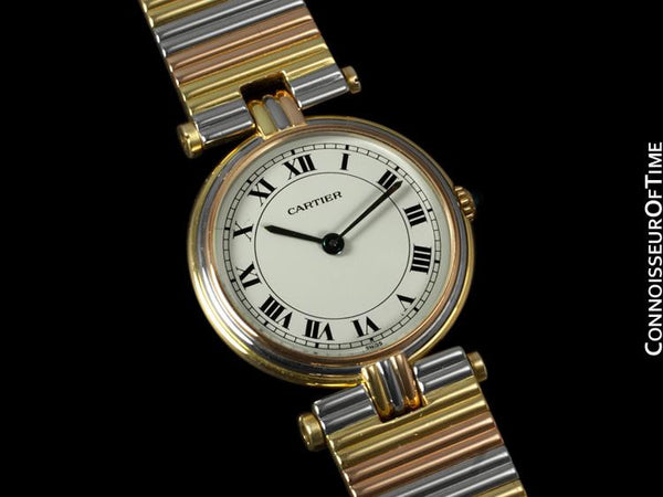 Cartier Vendome Ladies Trinity Watch - Solid 18K Yellow, White, & Rose Gold