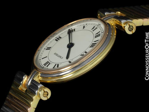 Cartier Vendome Ladies Trinity Watch - Solid 18K Yellow, White, & Rose Gold