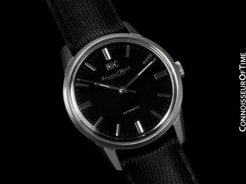 1967 IWC Vintage Mens Watch, Cal. 854 Automatic, Black Dial - Stainless Steel