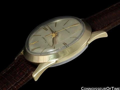 1950's Girard Perregaux Gyromatic Vintage Mens Midsize 31mm - 10K Gold Filled & Stainless Steel