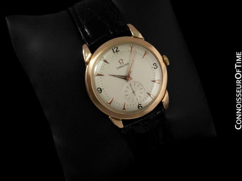 1949 Omega Vintage Mens Mid Century Full Size Watch, Automatic - 18K Rose Gold