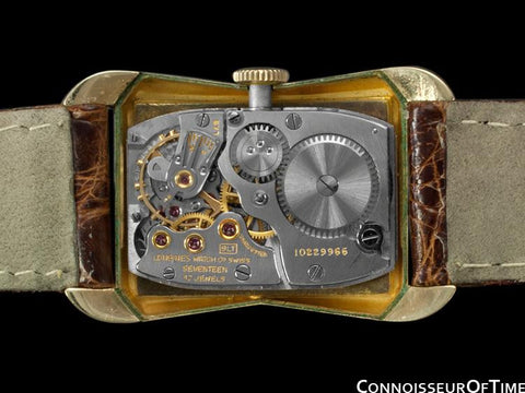 1956 Longines Vintage Mens Dress Watch, 10K Gold Filled - Hourlgass Shape