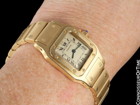 Cartier Ladies Santos Galbee Quartz Bracelet Watch - 18K Gold
